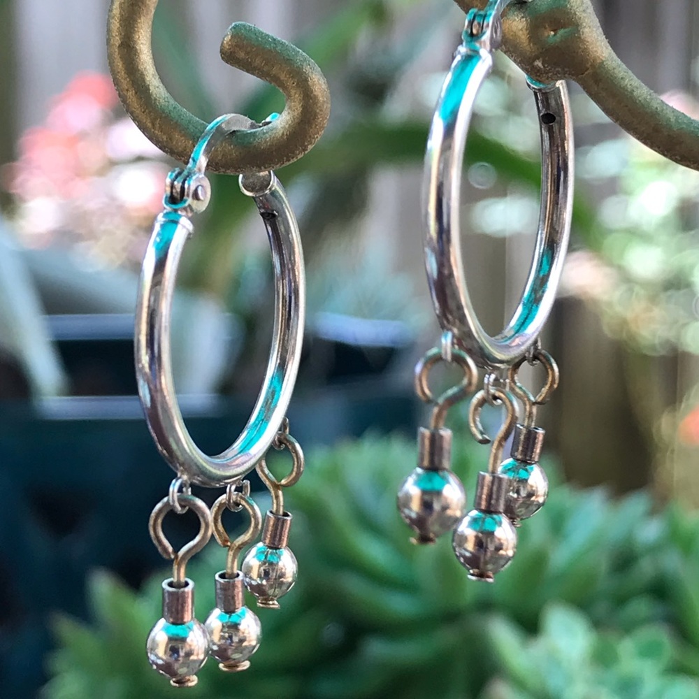 Handmade Sterling & 10k Hoops